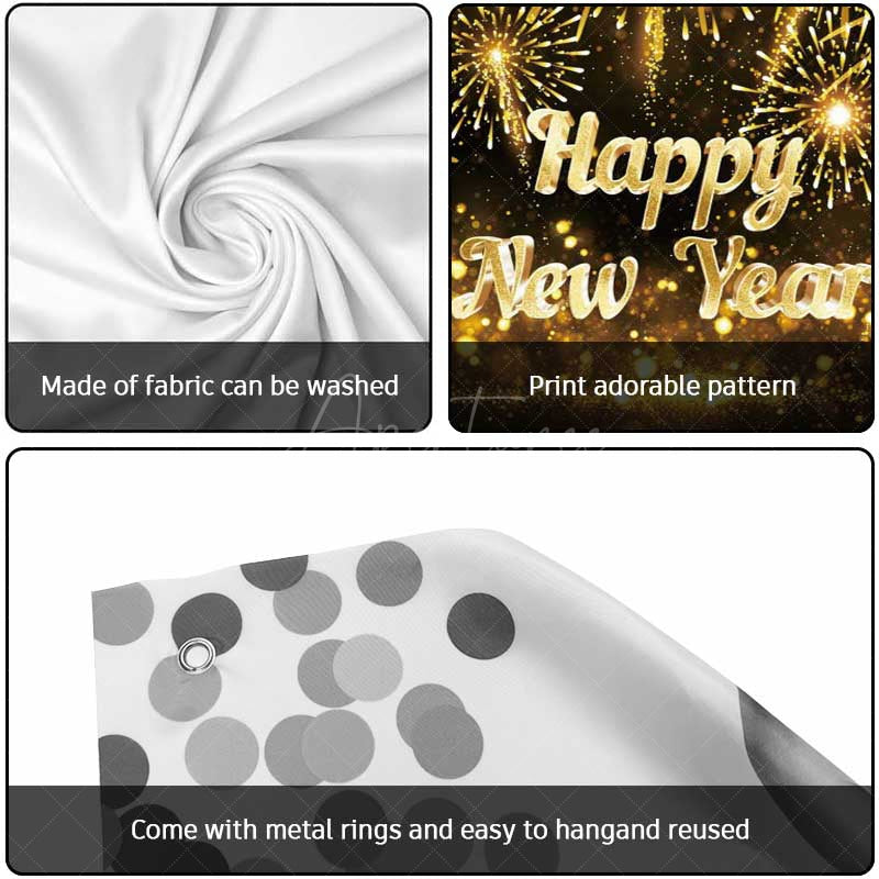 Aperturee - Aperturee Gold Sparks Bokeh 2025 New Year Garage Door Banner