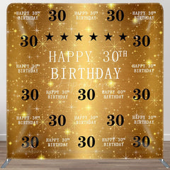 Aperturee - Aperturee Gold Star Glitter Fabric Backdrop Cover for Birthday