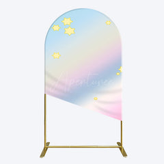 Aperturee - Aperturee Gold Stars Colorful Rainbow Birthday Arch Backdrop