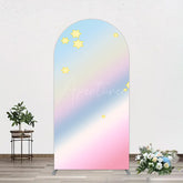 Aperturee - Aperturee Gold Stars Colorful Rainbow Birthday Arch Backdrop