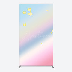 Aperturee - Aperturee Gold Stars Colorful Rainbow Birthday Rectangle Backdrop