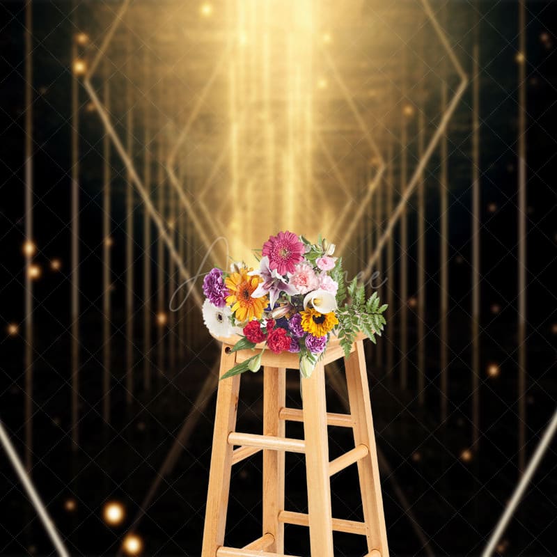 Aperturee - Aperturee Gold Thread Sacred Way Bokeh Photography Backdrop