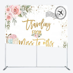 Aperturee - Aperturee Gold Traveling Theme Fabric Backdrop Cover for Wedding