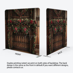 Aperturee - Aperturee Gold Vintage Wall Bell Leaf Xmas Pillow Case Backdrop