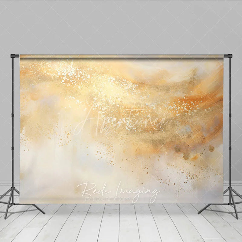 Aperturee - Aperturee Golden Abstract Texture Photography Backdrop Elegant Artistic Portrait Background for Events