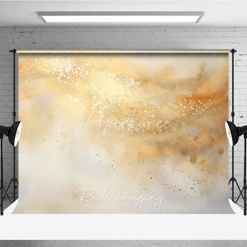 Aperturee - Aperturee Golden Abstract Texture Photography Backdrop Elegant Artistic Portrait Background for Events
