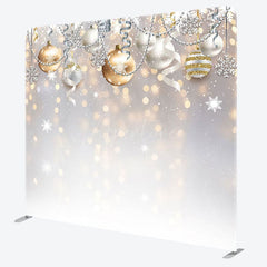 Aperturee - Aperturee Golden Bokeh Christmas Bells Pillow Case Backdrop