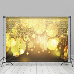 Aperturee - Aperturee Golden Brown Blurred Glitter Photography Backdrop