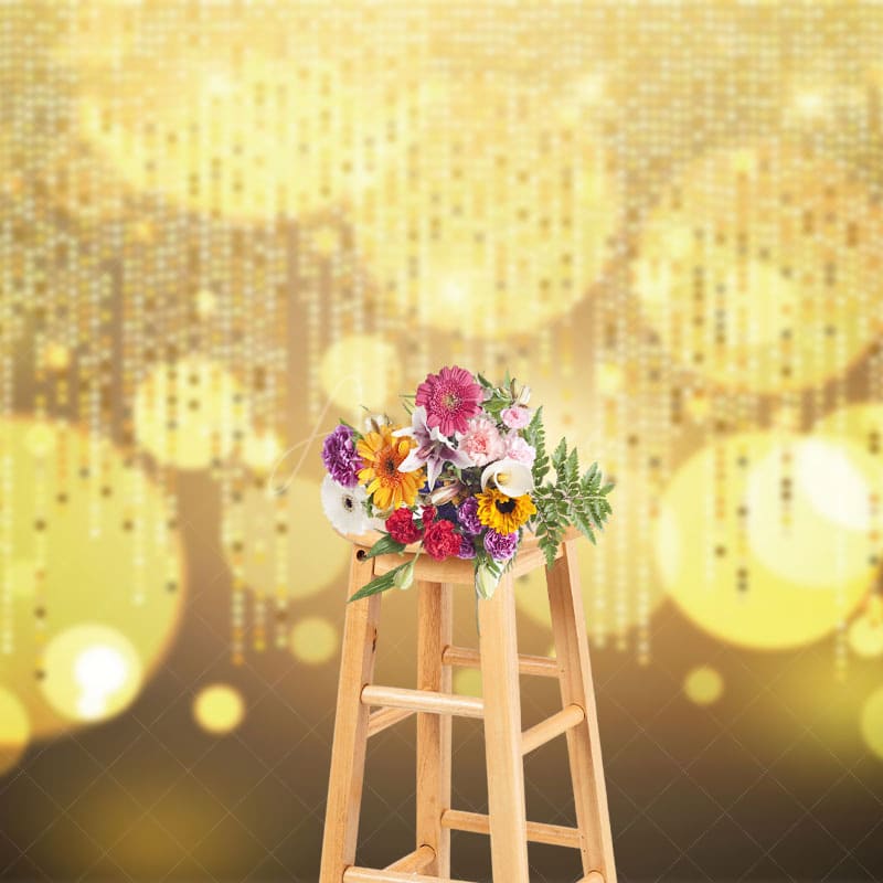 Aperturee - Aperturee Golden Brown Blurred Glitter Photography Backdrop