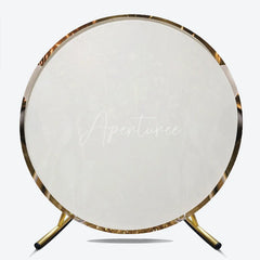 Aperturee - Aperturee Golden Celebration Round Backdrop with Sparkling Displays Champagne Bottles and Balloons