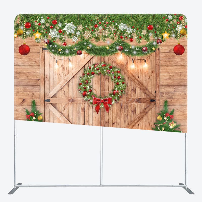 Aperturee - Aperturee Golden Stars Wood Double-Sided Square Xmas Backdrop