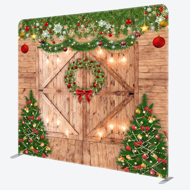 Aperturee - Aperturee Golden Stars Wood Double-Sided Square Xmas Backdrop