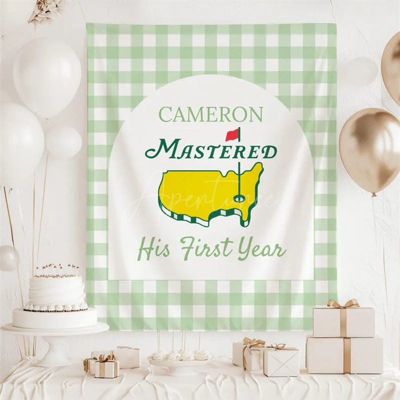 Aperturee - Aperturee Golf Masters 1st Birthday Party Backdrop Decor for Baby