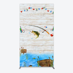 Aperturee - Aperturee Gone Fishing Rectangle Backdrop Bass Fishing Theme Baby Shower Birthday Party Decor