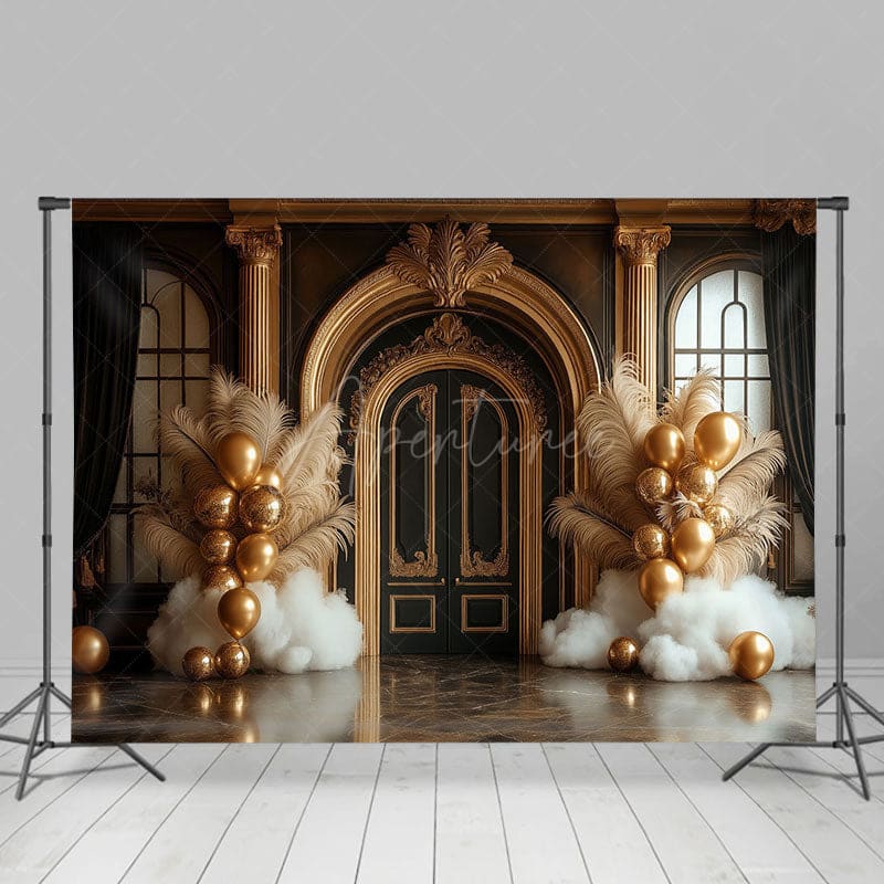 Aperturee - Aperturee Gorgeous Architecture Feather Balloon Photo Backdrop