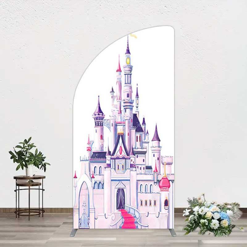 Aperturee Aperturee Gorgeous Castle Princess Birthday Half Moon Arch Backdrop