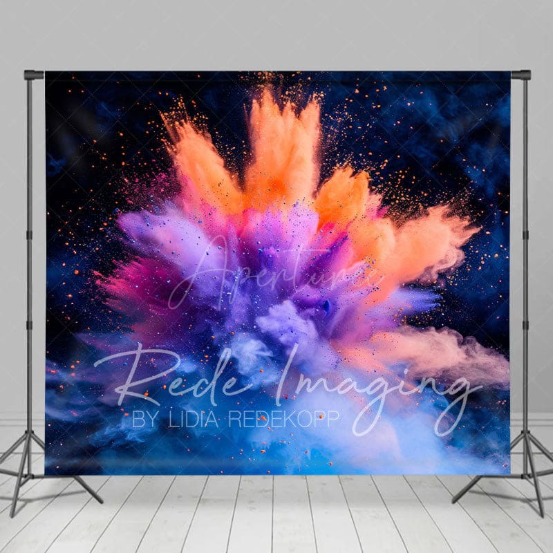 Aperturee - Aperturee Gorgeous Colorful Powder Burst Abstract Photo Backdrop