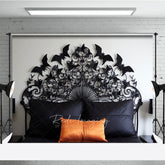 Aperturee Aperturee Gothic Bat Forged Iron Headboard Photography Backdrop Spooky Black Bedroom Decor Halloween Moody Photo Prop