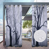 Aperturee - Aperturee Gothic Dark Forest Waterproof Outdoor Curtains For Patio