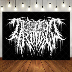Aperturee - Aperturee Gothic Death Metal Logo Backdrop Black and White Grunge Rock Music Party Banner for Studio