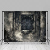 Aperturee Aperturee Gothic Dungeon Window Photography Backdrop Spooky Castle Cell with Chains Moody Halloween Haunted House Prop
