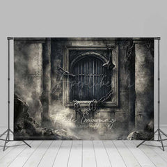 Aperturee Aperturee Gothic Dungeon Window Photography Backdrop Spooky Castle Cell with Chains Moody Halloween Haunted House Prop