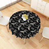 Aperturee - Aperturee Gothic Skeleton Hand Heart ’LOVE’ Round Tablecloth Black and White Spooky Halloween or Valentine’s Decor