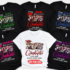 Aperturee - Aperturee Grad Senior 2025 Proud Family Custom T Shirt for Graduate Gift