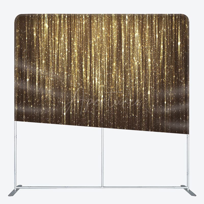 Aperturee - Aperturee Gradient Brown Glitter Dance Square Tension Backdrop