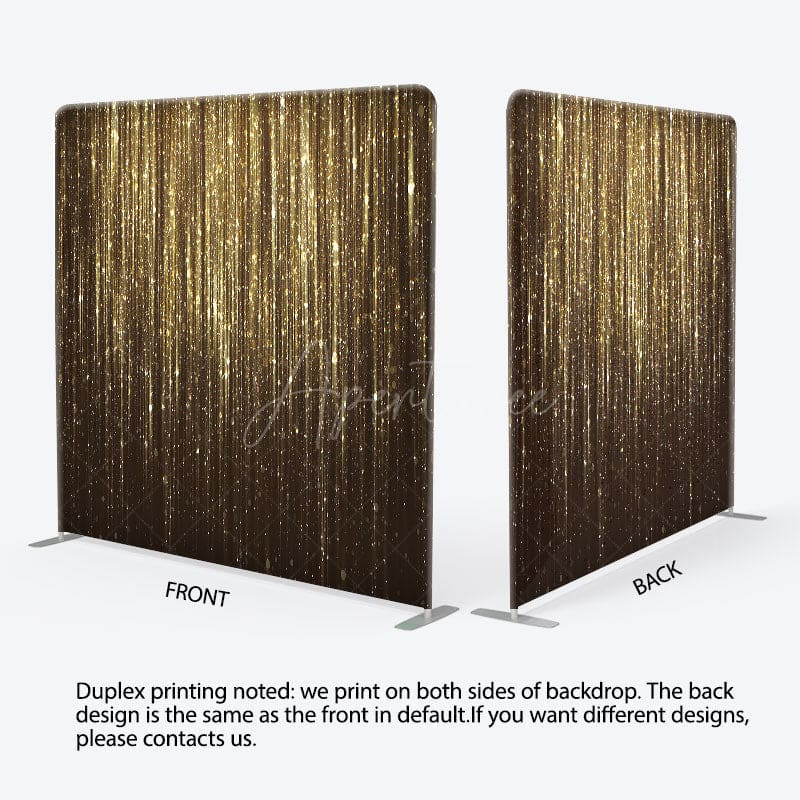 Aperturee - Aperturee Gradient Brown Glitter Dance Square Tension Backdrop