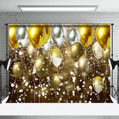 Aperturee - Aperturee Gradient Gold Silver Bokeh Balloon Photo Backdrop