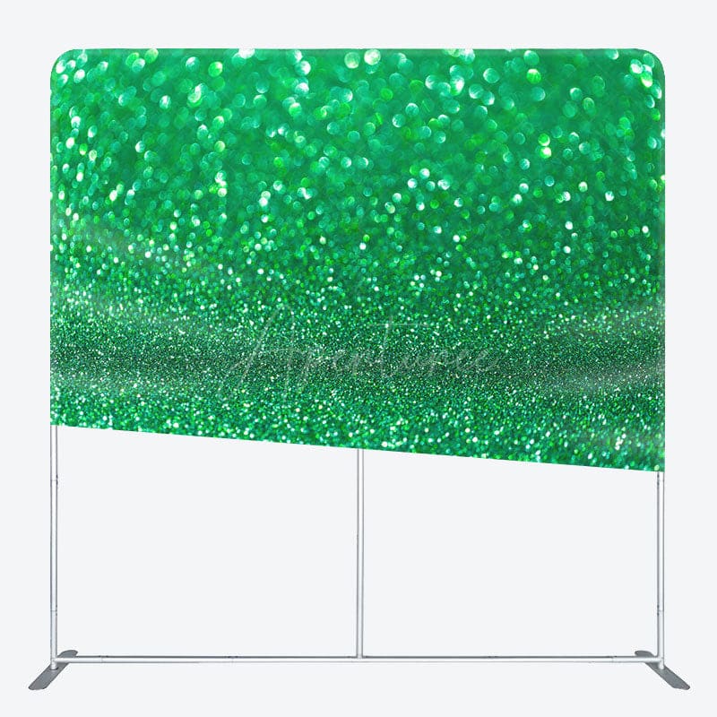 Aperturee - Aperturee Gradient Green Glitter Bokeh Square Tension Backdrop