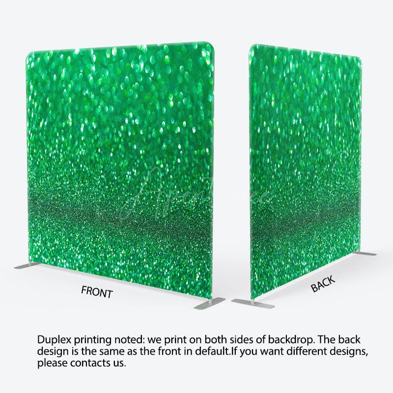 Aperturee - Aperturee Gradient Green Glitter Bokeh Square Tension Backdrop