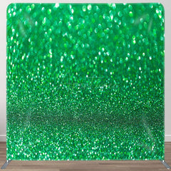 Aperturee - Aperturee Gradient Green Glitter Bokeh Square Tension Backdrop