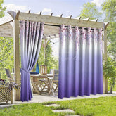 Aperturee - Aperturee Gradient Lavender Waterproof Printed Outdoor Curtains