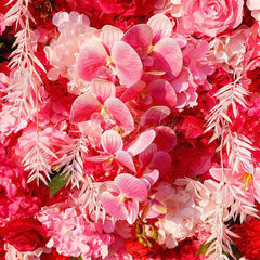 Aperturee - Aperturee Gradient Pink White Rose Artificial Flower Wall