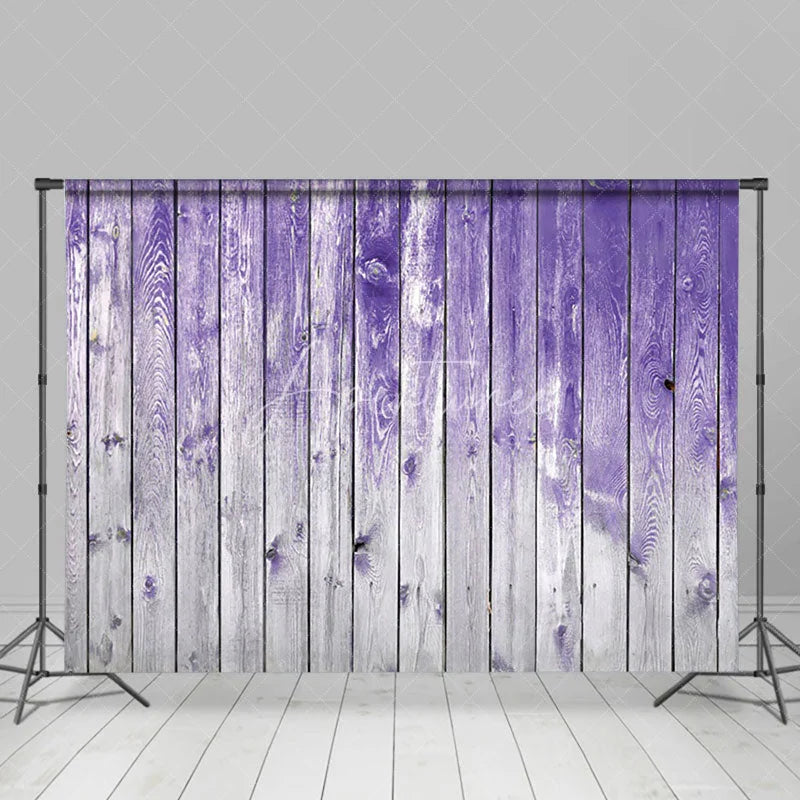 Aperturee - Aperturee Gradient Purple Grey Wood Grain Photography Backdrop