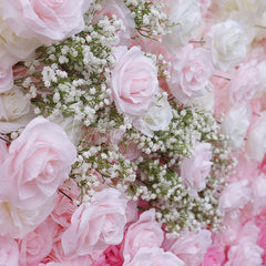 Aperturee - Aperturee Gradient Purple Pink White Artificial Flower Wall