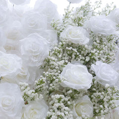 Aperturee - Aperturee Gradient Purple Pink White Artificial Flower Wall
