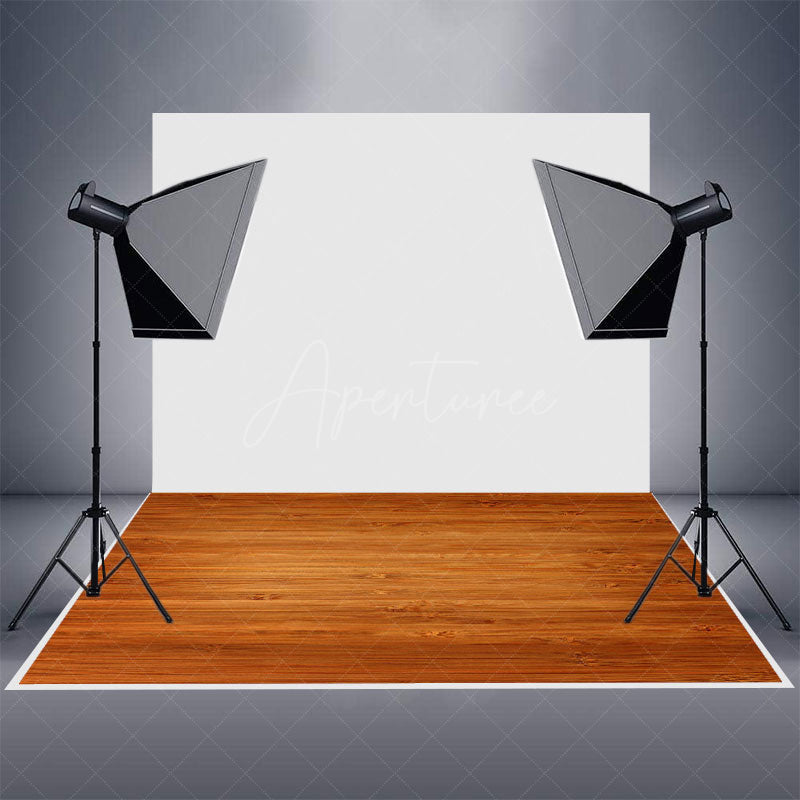 Aperturee - Aperturee Gradient Red Brown Wood Rubber Floor Mat For Photo