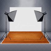 Aperturee - Aperturee Gradient Red Brown Wood Rubber Floor Mat For Photo