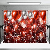 Aperturee - Aperturee Gradient Red Silver Bokeh Balloon Photo Backdrop