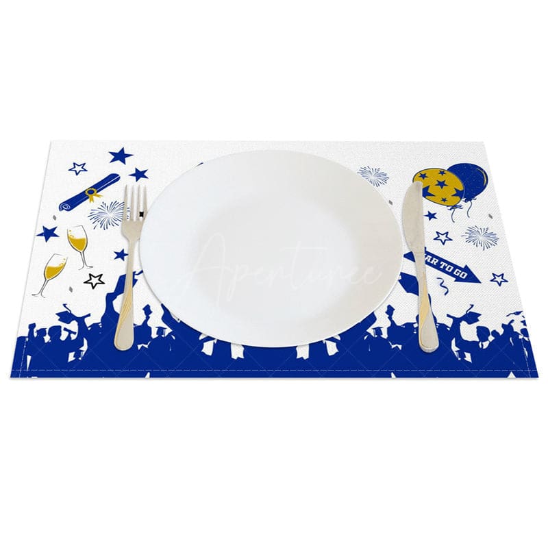 Aperturee - Aperturee Graduation Season Balloon Glitter Set of 4 Placemats