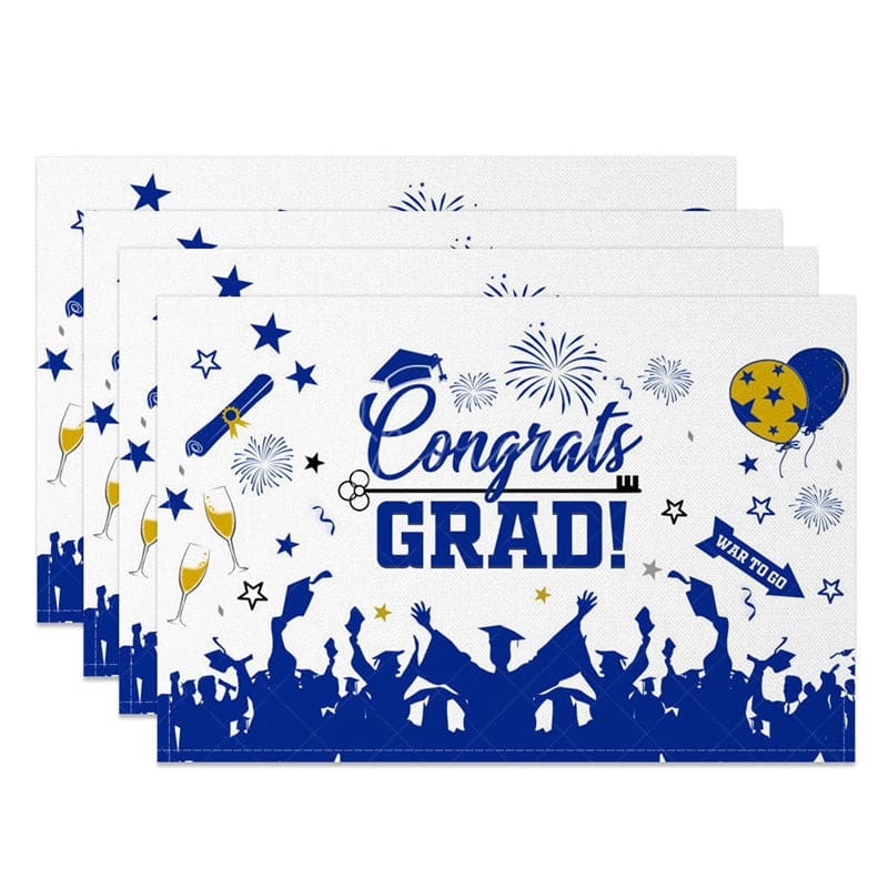Aperturee - Aperturee Graduation Season Balloon Glitter Set of 4 Placemats