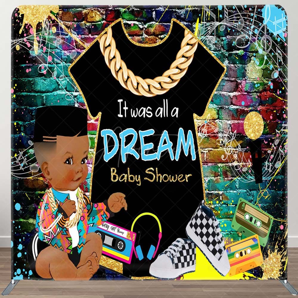 Aperturee - Aperturee Graffiti Brick Wall Hiphop Dream Baby Shower Backdrop