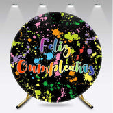 Aperturee Aperturee Graffiti Feliz Cumplcanos Round Birthday Backdrop
