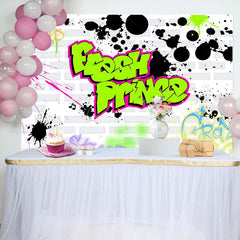 Aperturee - Aperturee Graffiti Fresh Prince Brick Wall Birthday Backdrop