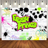 Aperturee - Aperturee Graffiti Fresh Prince Brick Wall Birthday Backdrop