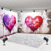 Aperturee - Aperturee Graffiti Red Love Valentines Day Room Set Backdrop