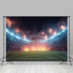Aperturee - Aperturee Grand Sports Stadium Backdrop Bright Lights Fireworks Celebration Game Day Photography Background